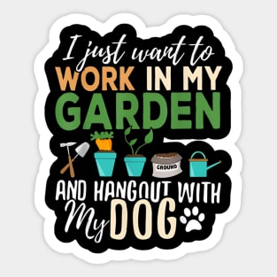 Gardening T-Shirt Dog Lover Gardener Garden Pet Gift Plants Sticker